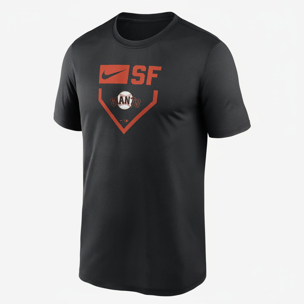 A black San Francisco Giants t-shirt with the team's logo in red and white on the front.